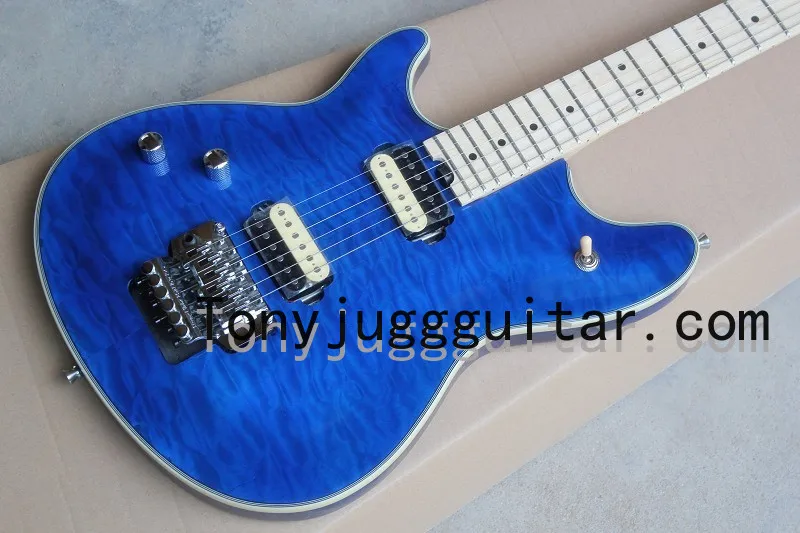 

Van Halen Wolf Music Man Ernie Ball Axis Blue Burst Flame Maple Top Electric Guitar Tremolo Bridge Back Cover In Stock