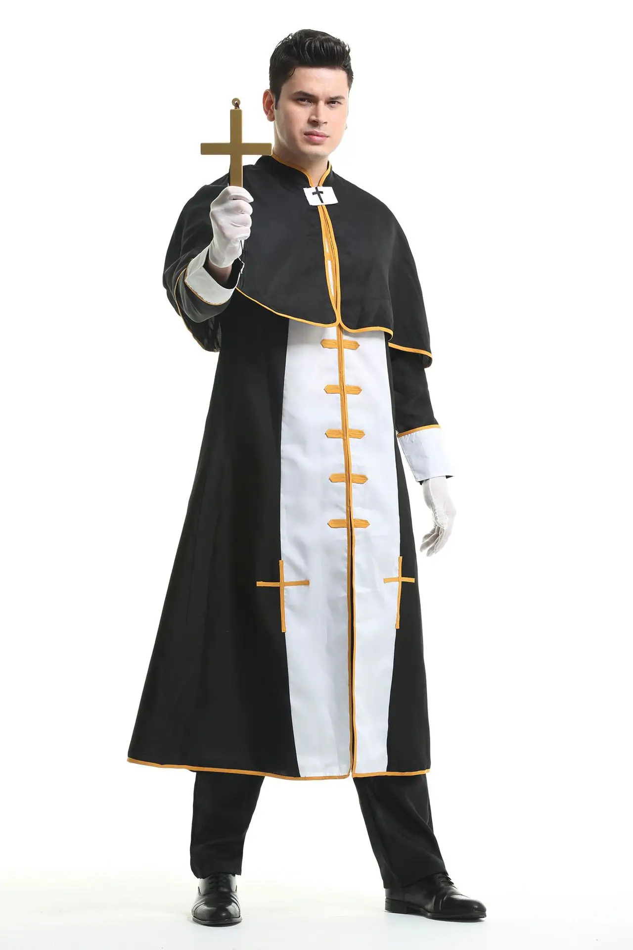 

Halloween Adult Male Priest Mage Cosplay Robe Bishop Priest Acting Costume