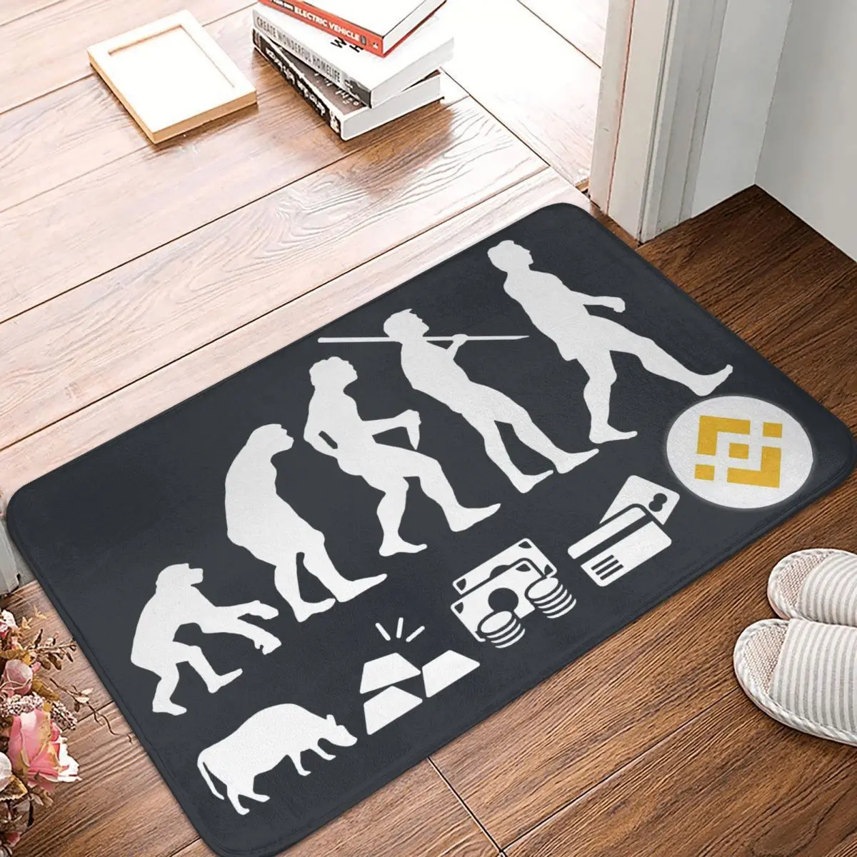 

Binance Coin Crypto Miners Bath Mat Evolution Of Money BNB Doormat Flannel Carpet Balcony Rug Home Decoration