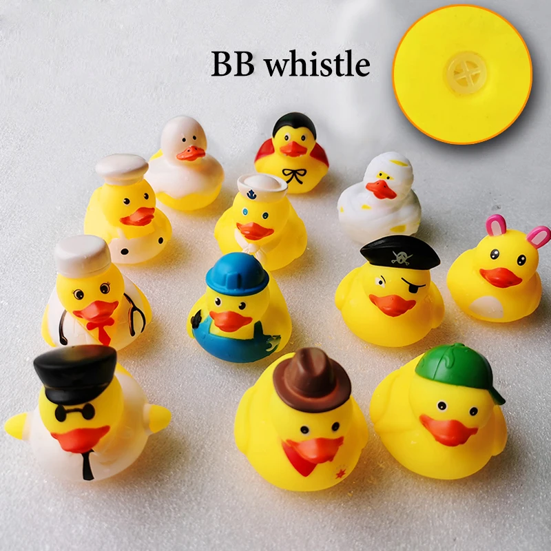 2022 New Kids Bath Toy Rubber Duck Indoor Bathroom Tub & Outdoor Beach Pool Water Park Toy Kawaii Color Duck Baby Fun Toy Gift