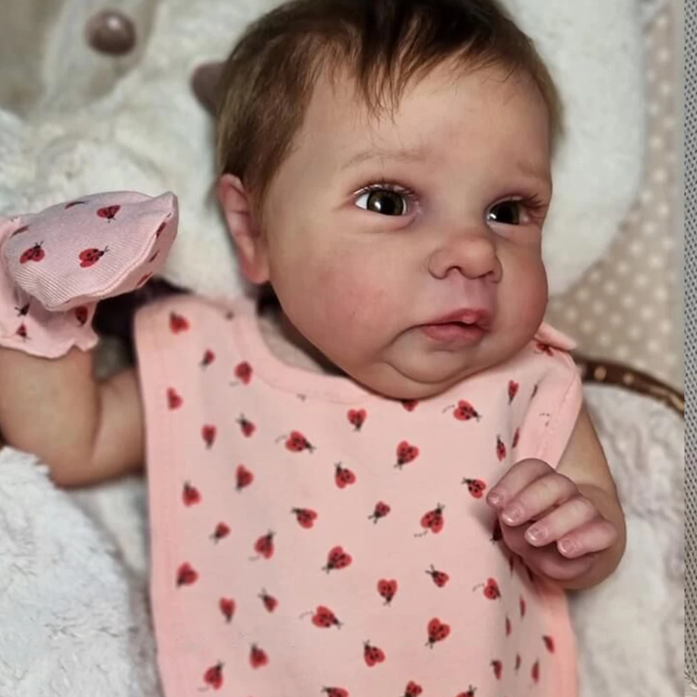 

Готовая Кукла-младенец Reborn Miley, 19 дюймов, такая же, как на картинке, Реалистичная, мягкая на ощупь, с 3D эффектом кожи, с эффектом ручного корня