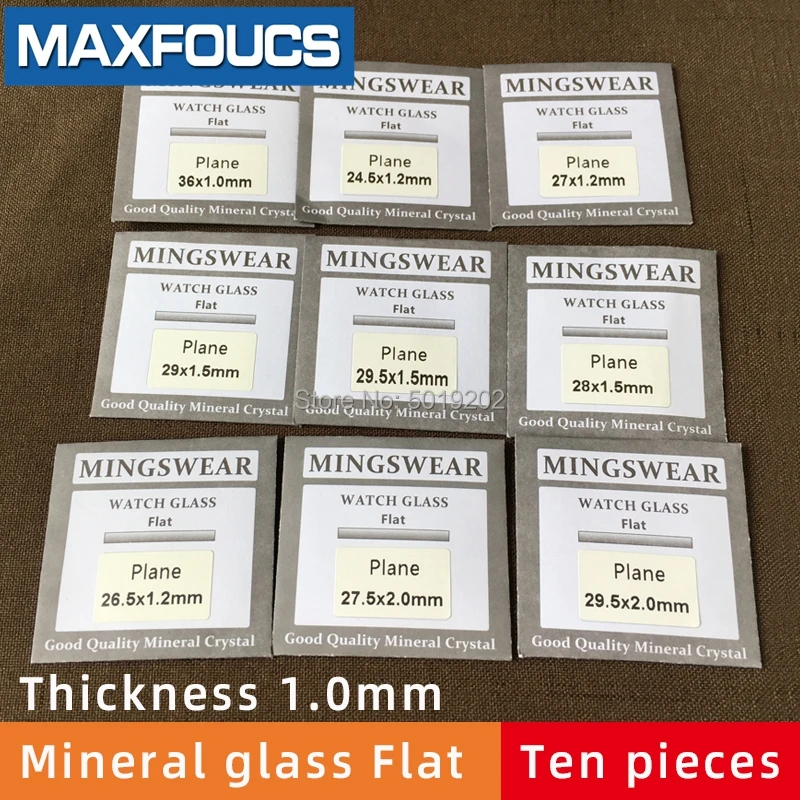 

20mm-39.5mm Watch Glass 1mm Thick Flat Mineral Crystal 10pcs Round Transparent Parts Replacement