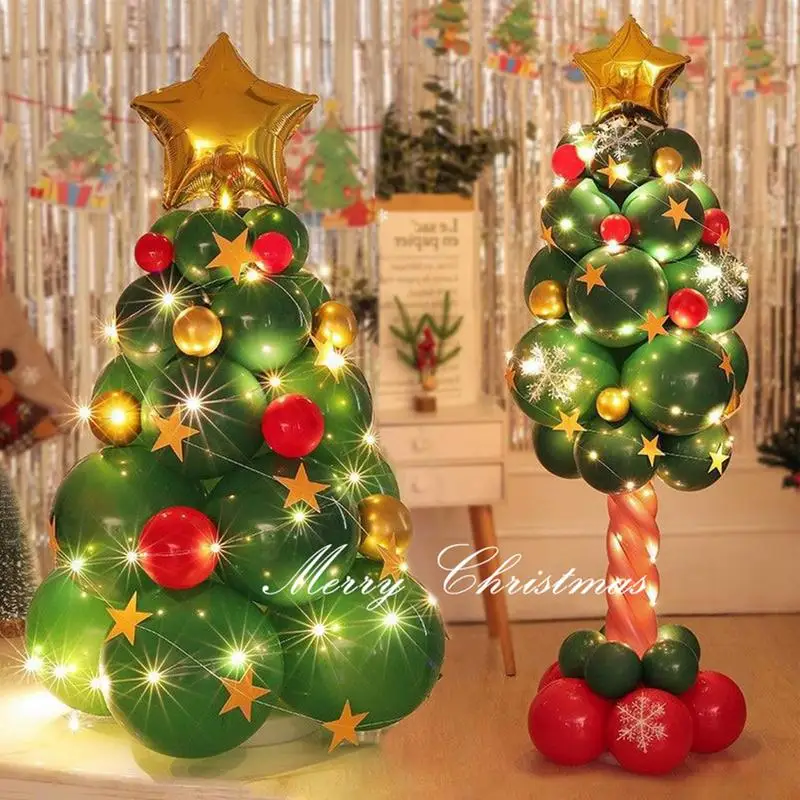 

Рождественские украшения надувные стоячие шары, комплект портативных рождественских латексных шаров, набор инструментов для домашних торговых центров