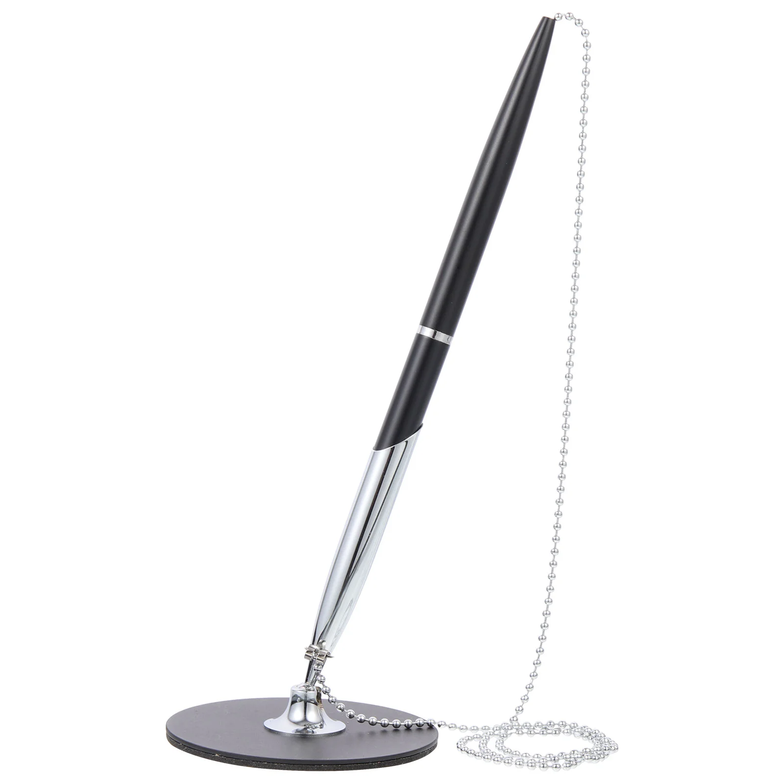 

Pen Office Desktop Ink Chain Sign Signature Holder Writing Ballpoint Table Decorative Metal Point Medium Rollerball Hotel Black