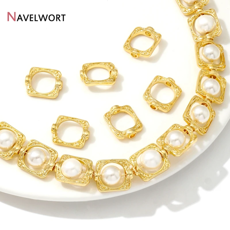 Позолоченное квадратное кольцо из бисера 18-каратное |