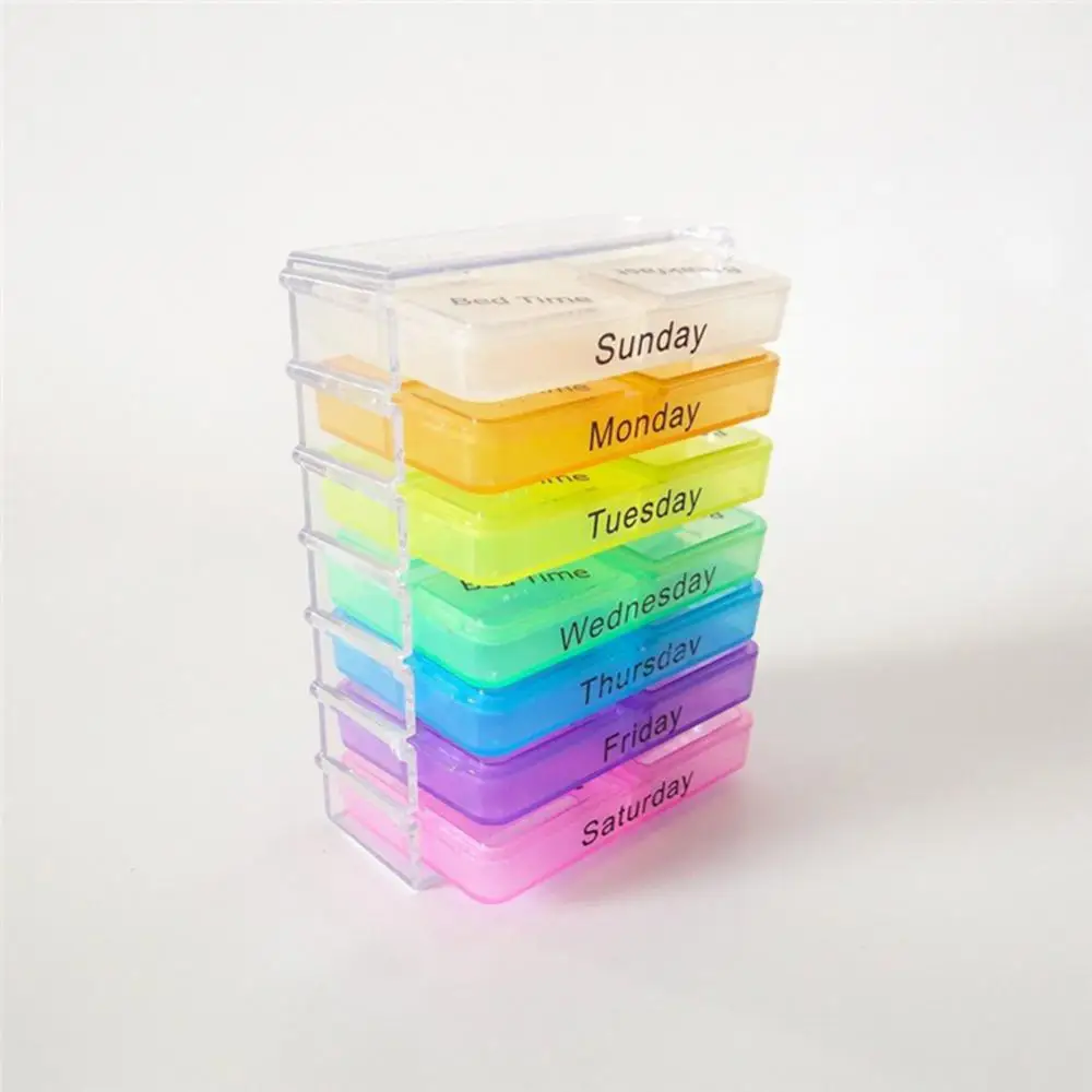 

28 Grids Pills Container Portable Travel Pill Box 7 Days pill Cases New Weekly Tablets Vitamins Medicine Fish Oils Storage box