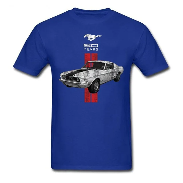 2022 3D printed t-shirt ford mustang men's t-shirt mustang 50 years vintage car logo t-shirt plus size top images - 6