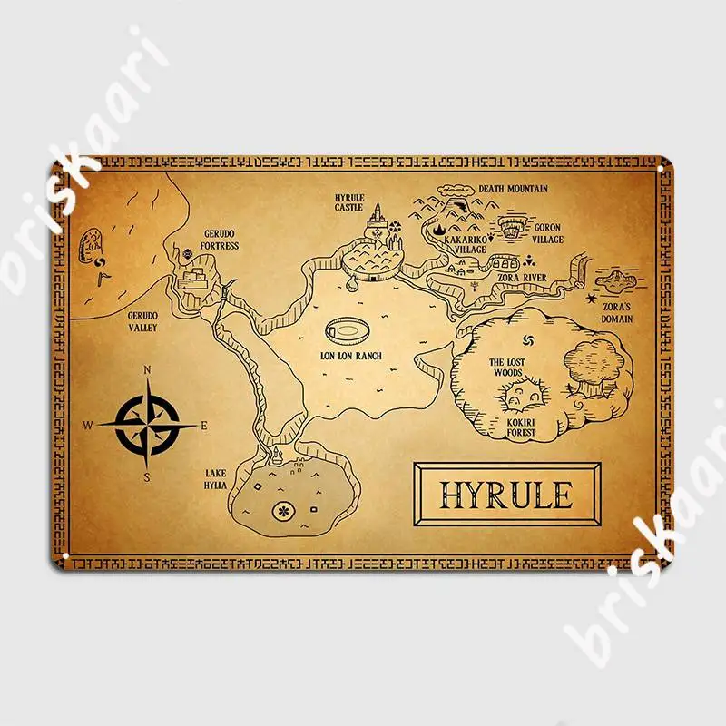 

Hyrule Map Oot Metal Plaque Poster Create Wall Decor Club Bar Wall Pub Tin Sign Posters