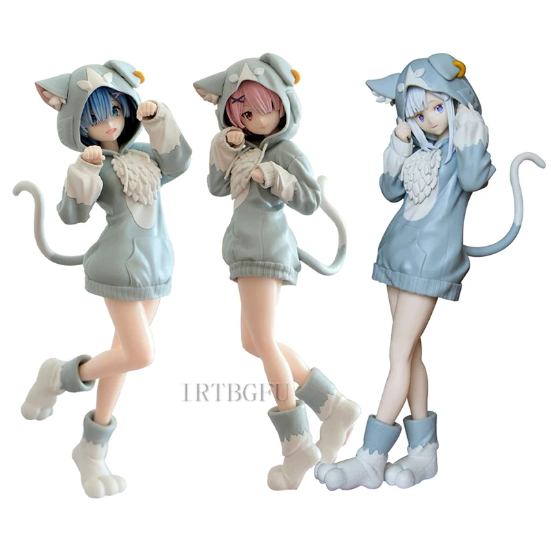 

Anime Ram Rem Figure Emilia Dai Seirei Puck Re:Life in a different world from zero Collection PVC Action Figure Model Toys Gifts