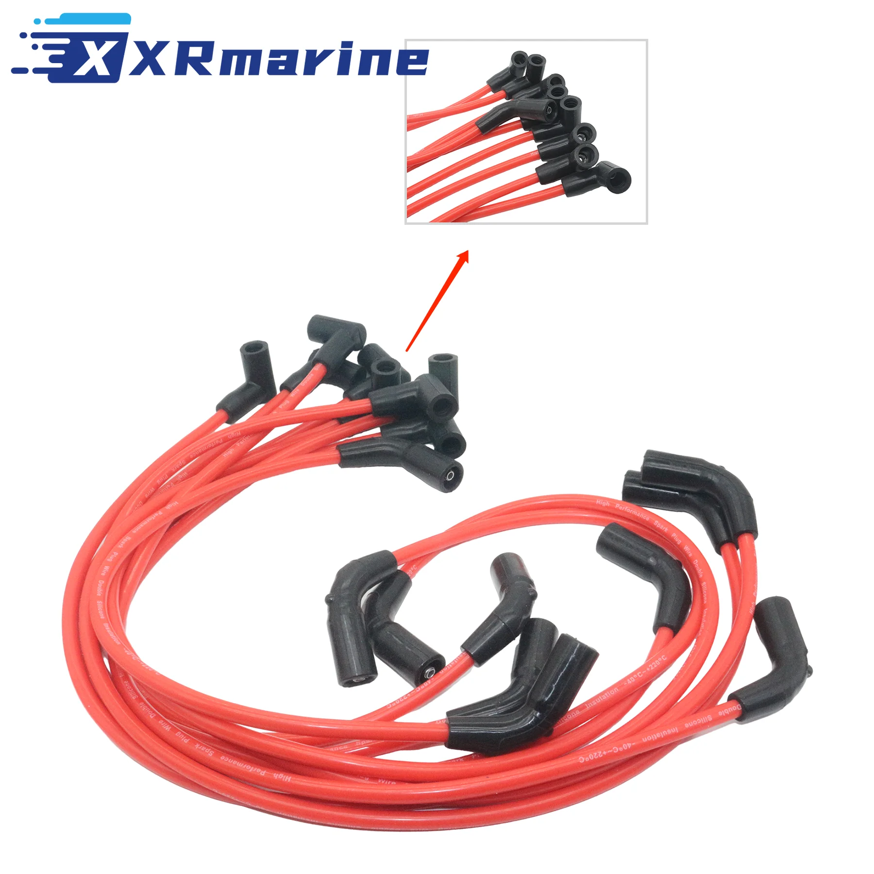 Набор проводов свечей зажигания 84-863656A1 для Mercruiser 5.0L 5.7L 6.2L 383 377 350 MAG V8 863656A1 Sierra 18-8828-1