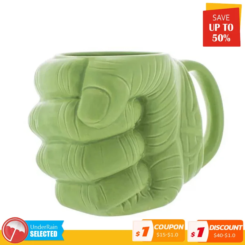

Green Hulk Fist Ceramic Mug For Coffee Tea Milk Drinkware Cups Anime Porcelain Drinking Mug Boy Man Gifts birthday present