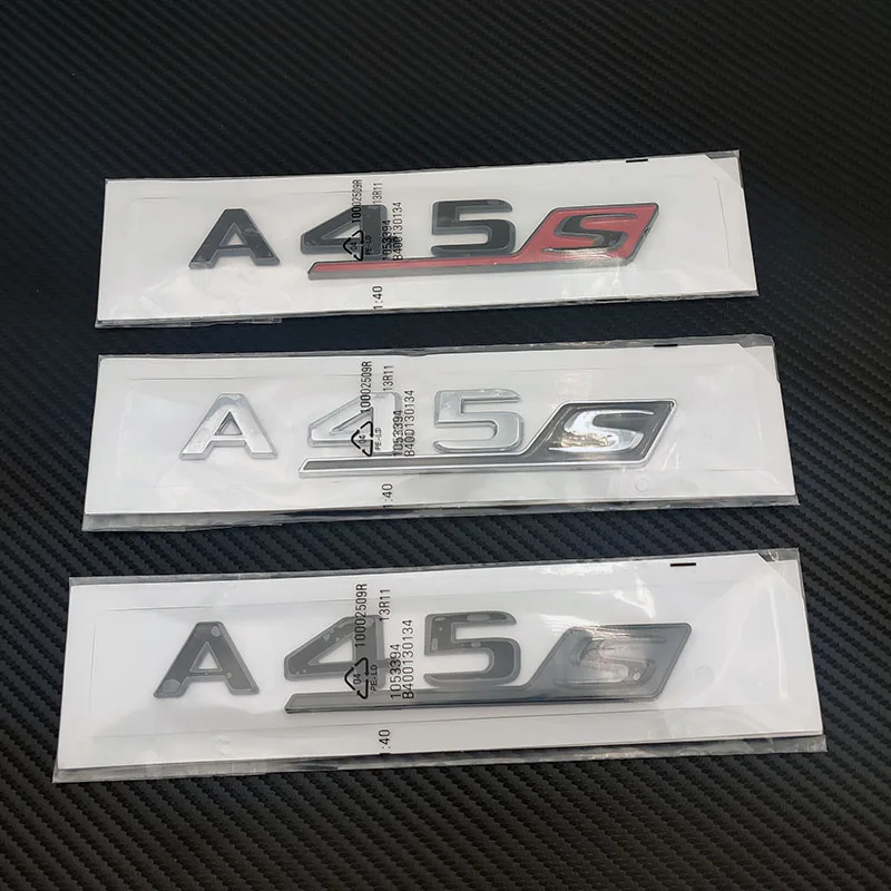 

3D ABS хромированный Черный Автомобильный Стайлинг задний багажник значок наклейка эмблема 45 S логотип для Mercedes A45S AMG W177 W176 аксессуары