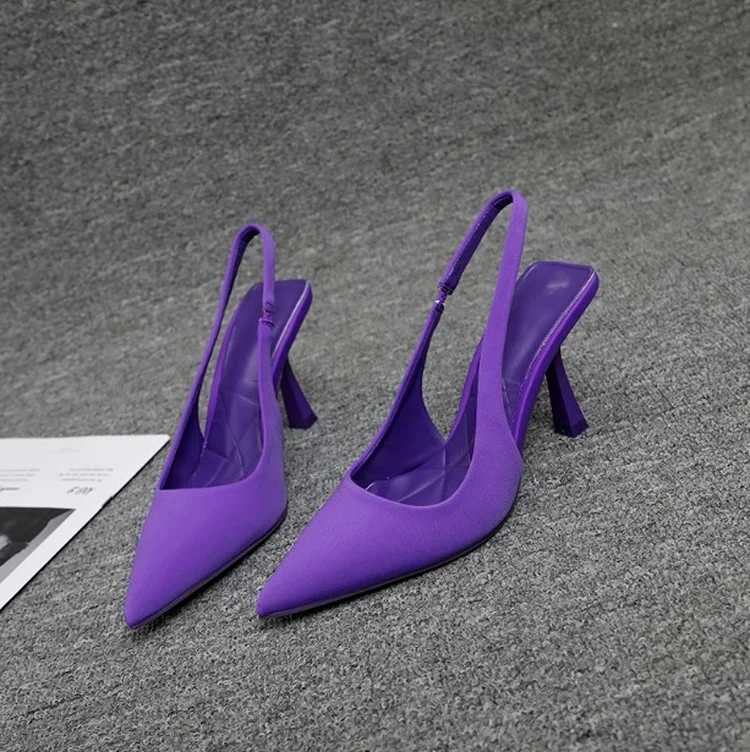 

Босоножки женские на тонком каблуке, сандалии с квадратным носком, туфли-лодочки, пикантные прозрачные, обувь без задника, лето