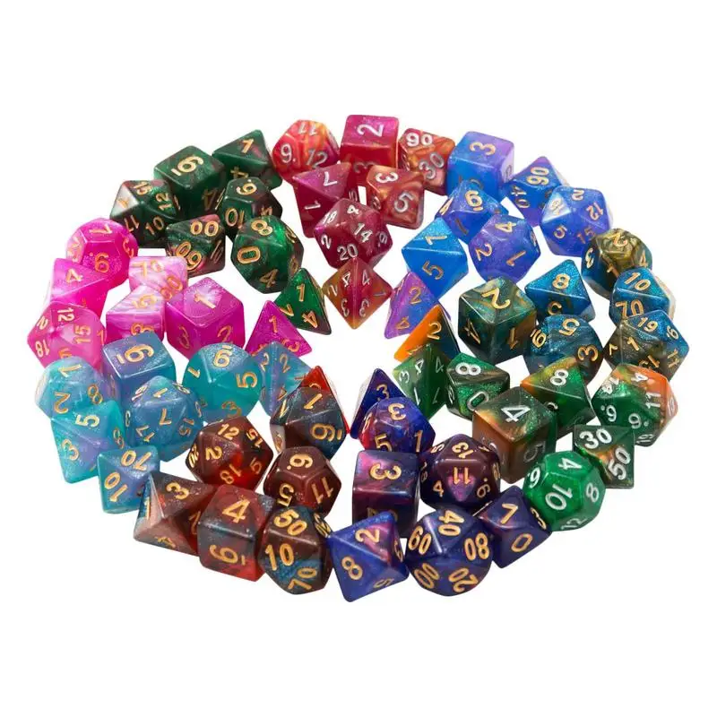 

Two-color Dice 7Pcs/Set 4 Sides To 20 Sides Color Polyhedral RPG DND Role Playing Dragons Board Game Multiple Acrylic Dice