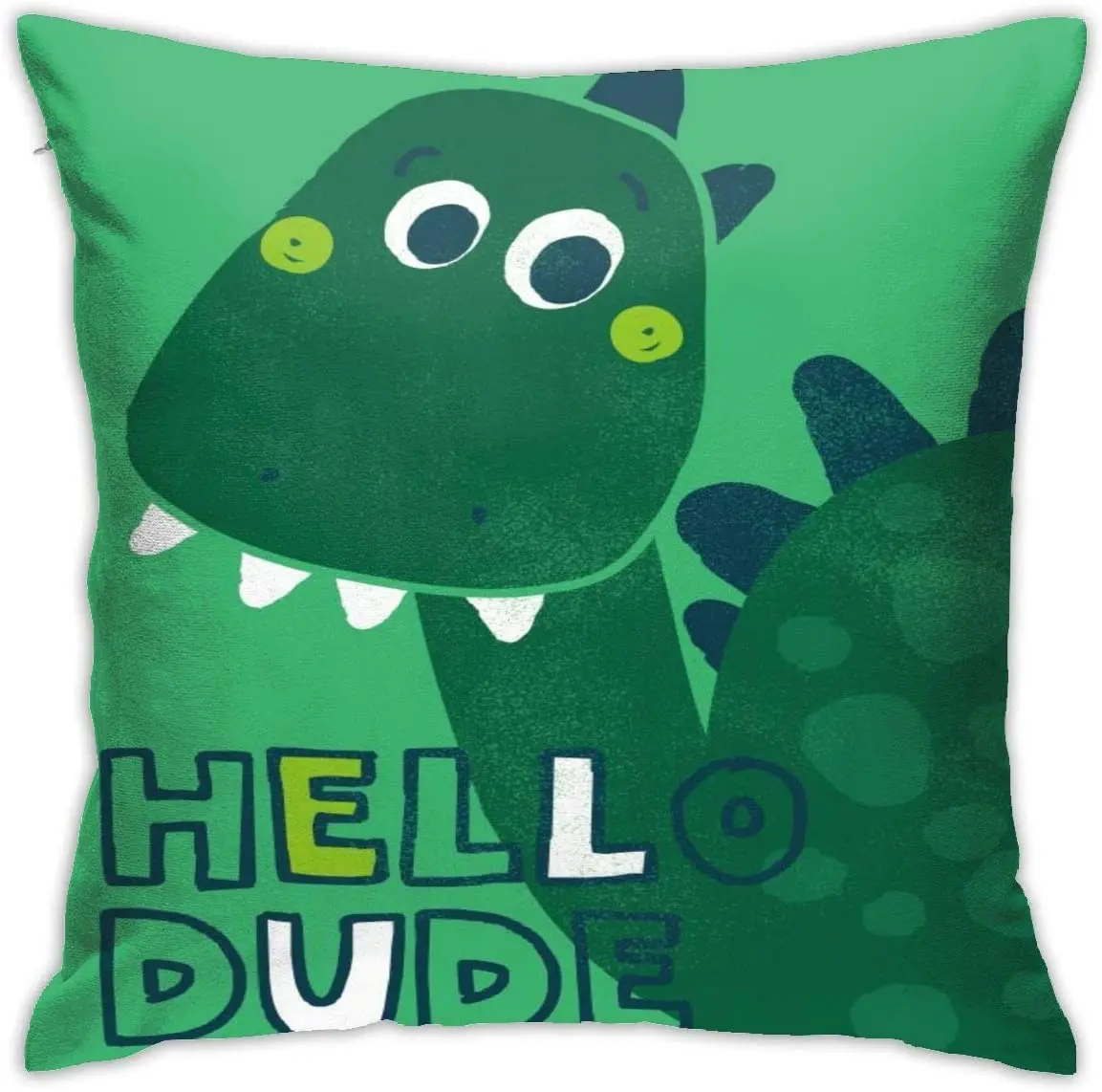 

Cute Colorful Dino Little Dinosaur Green Throw Pillow Covers Decorative 18x18 Inch Pillowcase Square Cushion Cases for Home