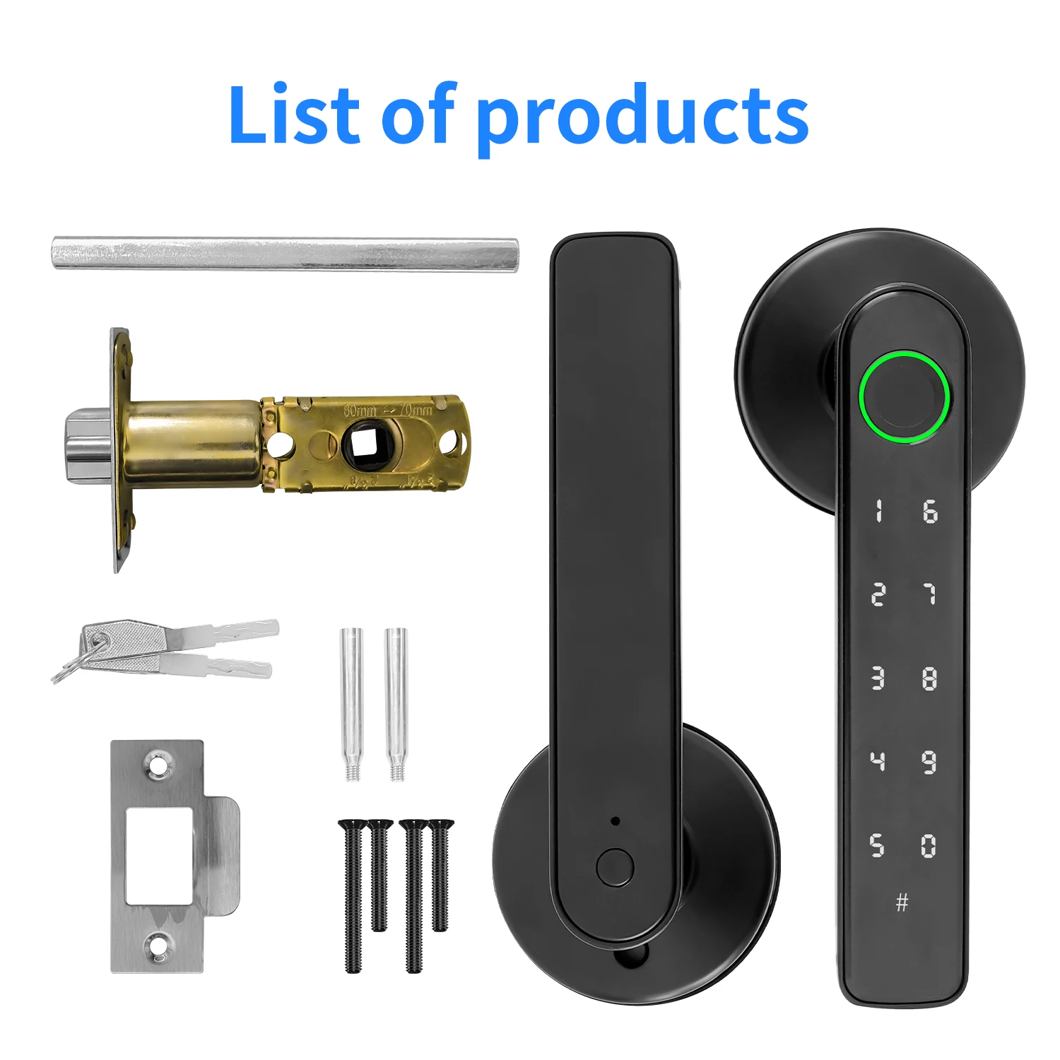 Электронный замок Tuya Smart Fingerprint Door Handle Lock