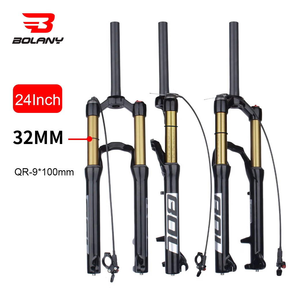 

Bolany Alloy Front Fork Rear 24 inch Corolla Structure Magnesium Alloy MTB Bike Air Suspension Straight Tube Forks Cycling Parts