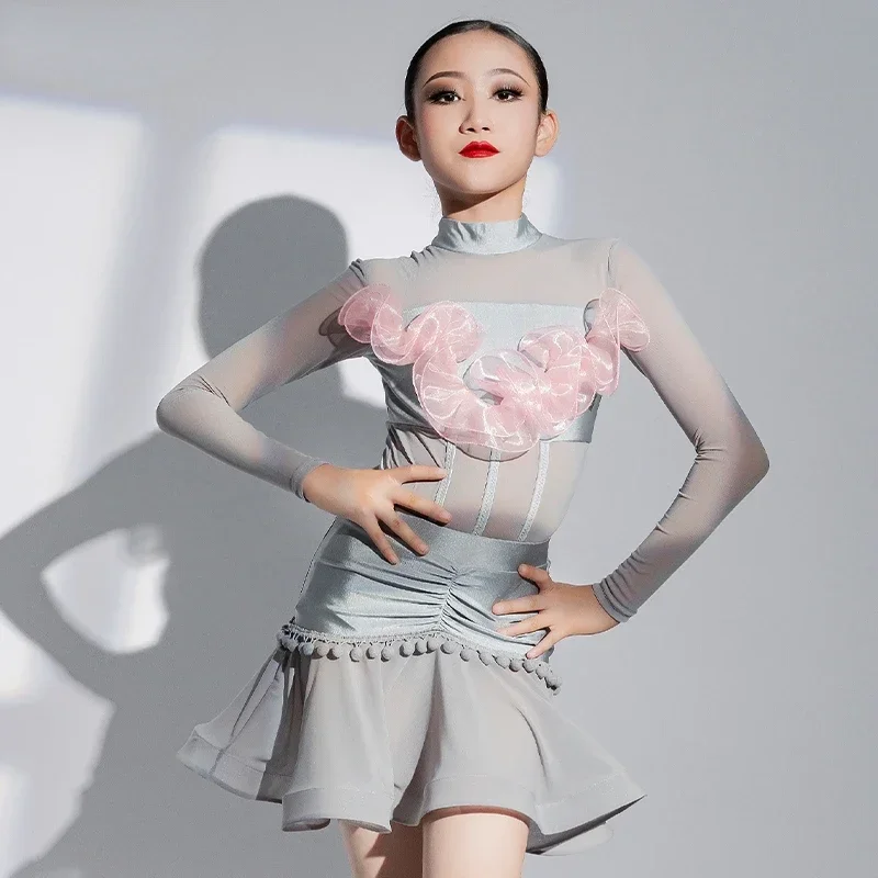 Платье для латинских танцев детская танцевальная одежда соревнований