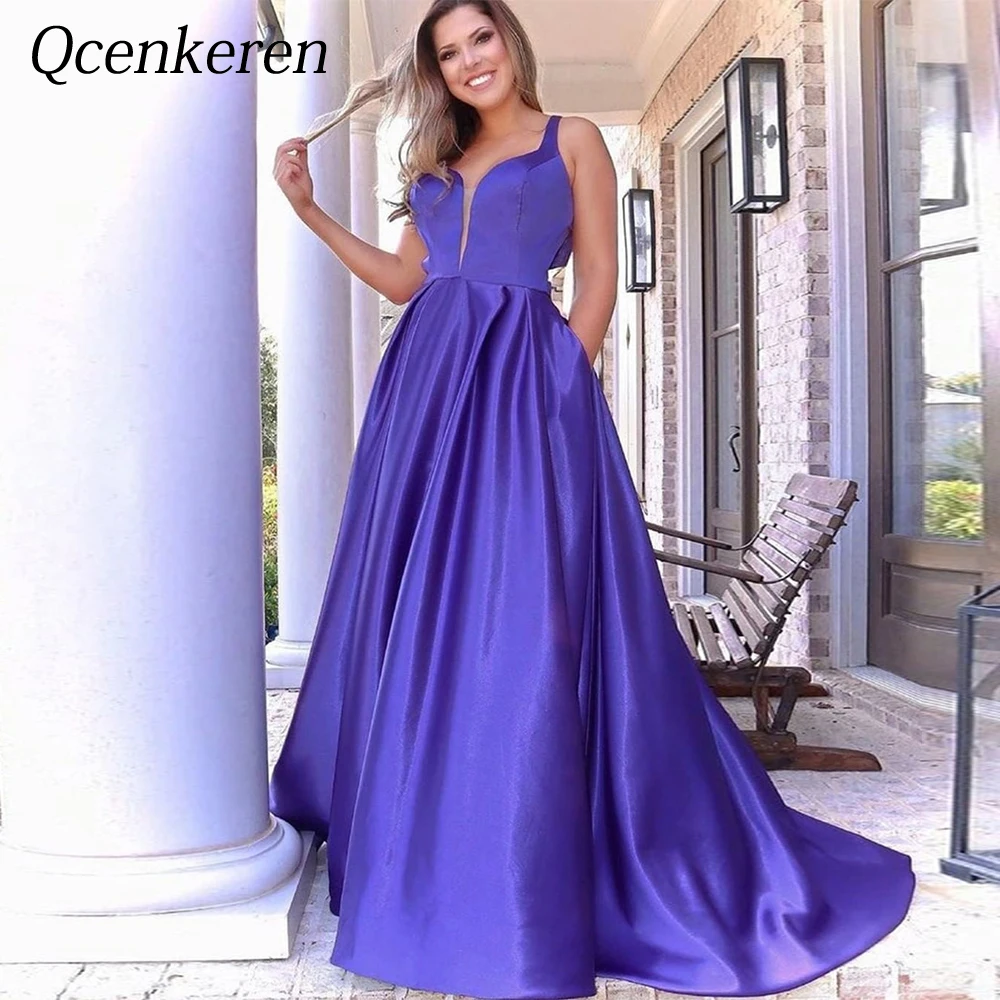 

Elegant A-line Evening Suitable Formal Bespoke Occasion Stain Dresses Chapel Train Bow Gowns for Women 2020