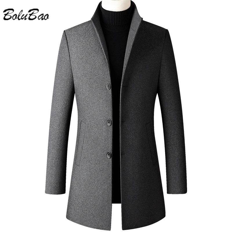 

BOLUBAO 2023 Casual Wool Blend Coat Men Slim Fashion Korean Version Of The Jacket High Quality Hot Sales Casual Coat Male