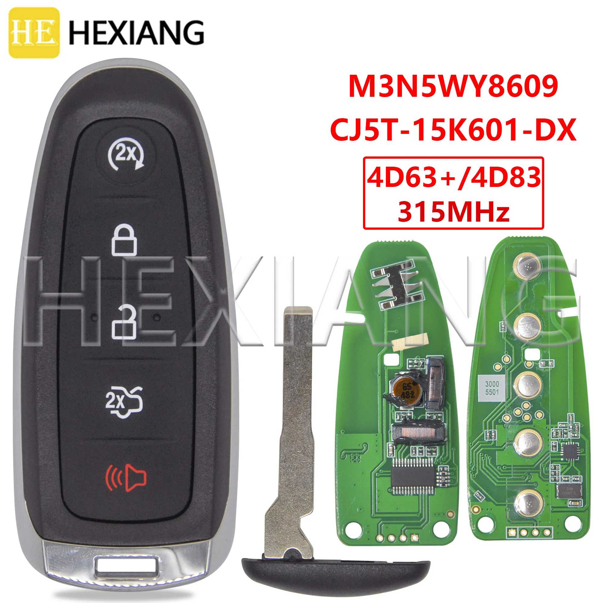 

HE CJ5T-15K601-DX 4D63 +/4D83 DST80 315 МГц Keyless Go Автомобильный дистанционный ключ M3N5WY8609 для Ford Escape Focus C-max Maverick 2013-2018