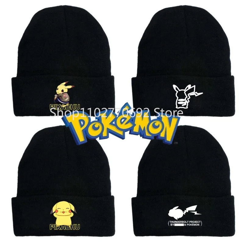 

Anime Hot Pokemon Knitted Cap Headgear Pikachu Figure Winter Woolen Hat Cartoon Anime Beanies Boys Girls Bonnet Christmas Gifts