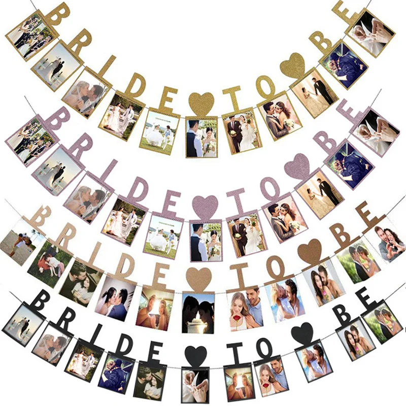 

Bride To Be Banner Flag Wedding Decoration Bride Groom Photo Gift Bachelorette Party Accessories Bridal Shower Hen Party Decor
