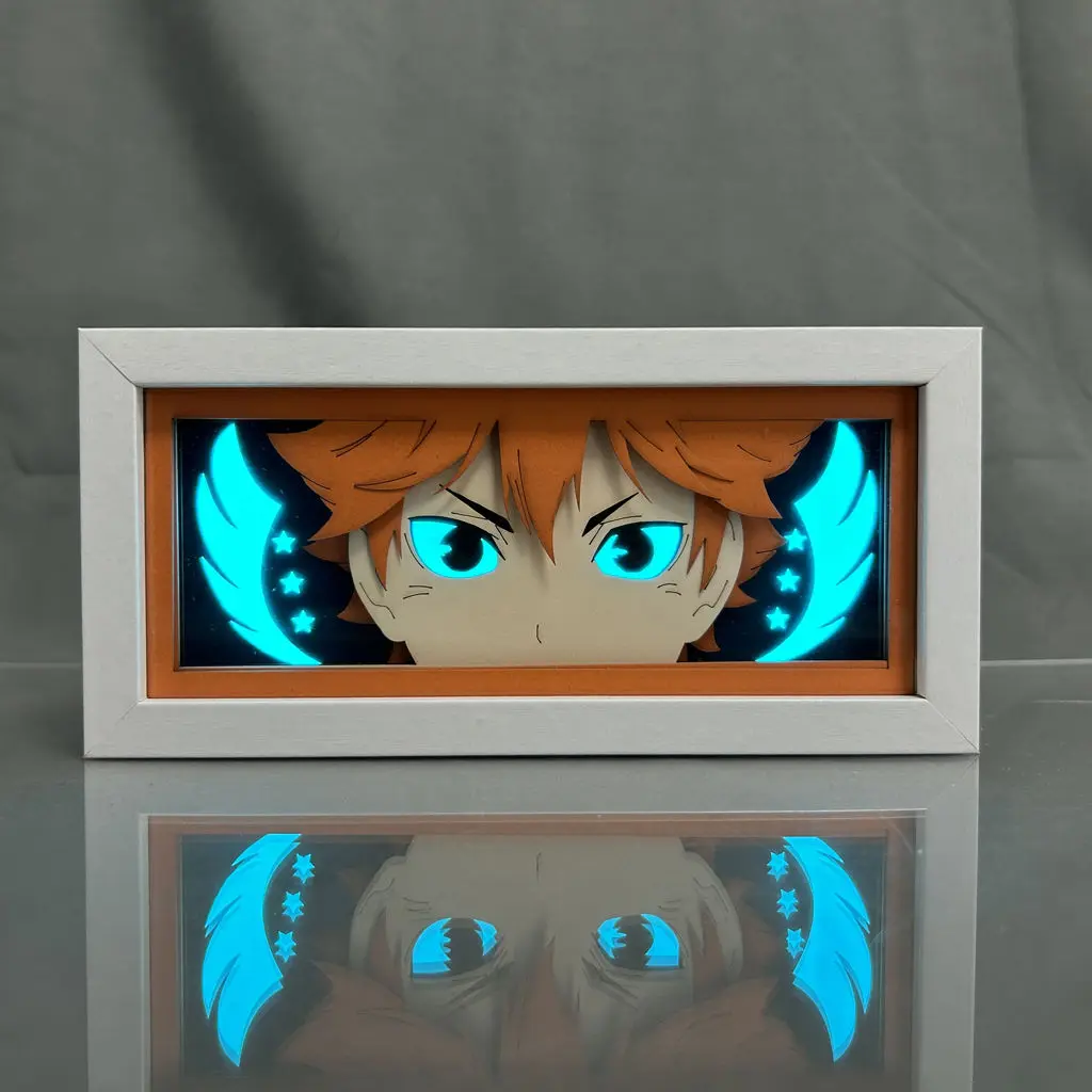 Аниме Haikyuu! Shoyo Hinata бумажная скульптура лампа для спальни ночного искусства аниме