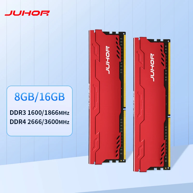 JUHOR Ram DDR3 1600MHz 8GB 16GB DDR4 8GB 16GB 2666MHz 3000MHz 3200MHz Desktop Memory Dimm High speed Memoria Ram