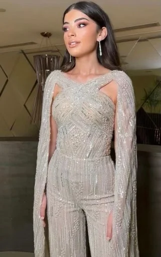 

VARBOO_ELSA Flower Girl Dresses For Weddings Cape Sleeves Tulle Party Dress For Kids Lace beads Princess Ball Gown