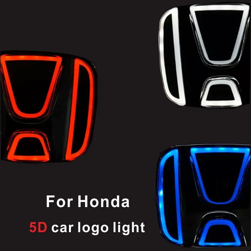 

1PCS 5D Car Front Grille Trunk Logo LED Light Retrofit Light For Honda 2008-2012 Fit CRV Odyssey Accord Civic car accessories