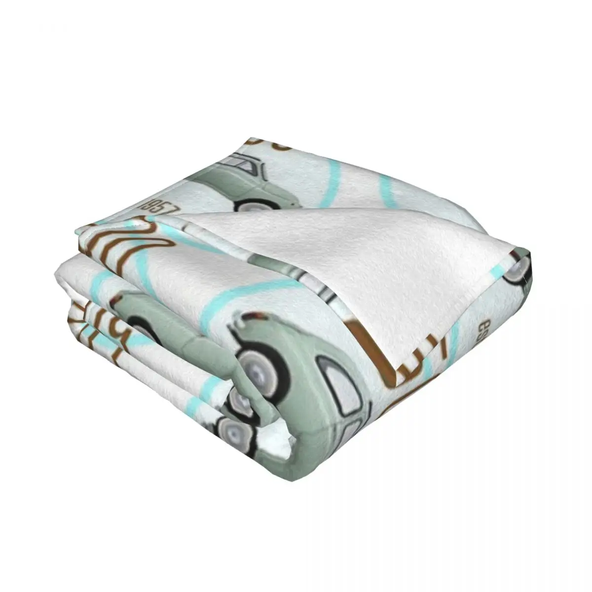 Винтажное одеяло Fiat 500 итальянский автомобиль круглая серая синяя конструкция