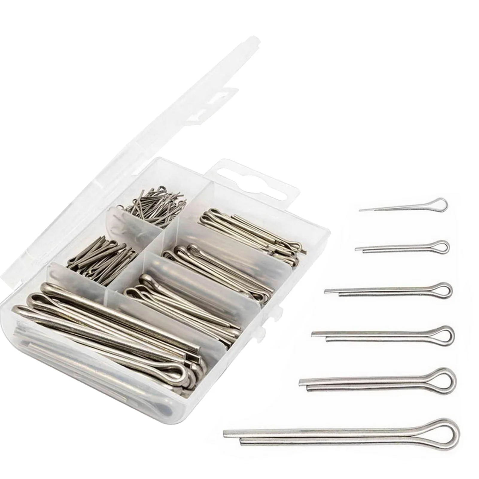 

Cotter Pin Assortment 230 Piece Zinc Plated High-Quality Steel Split Pin Fastener Clips Kit Hair Pin Hitch Pin Clips Fastener