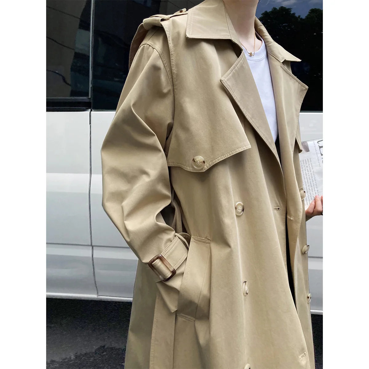 

SuperAen High-end Trench Coat Women's Autumn and Winter New Casual Double Breasted Long Coat Women