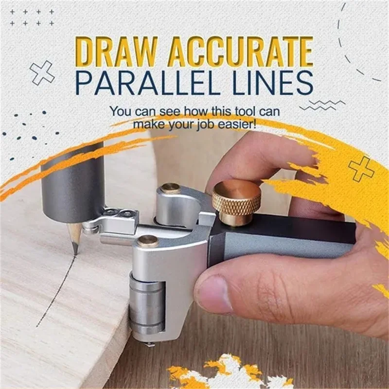 

Multi-Function Scribing Device Dual-Purpose Linear Arc Scriber Aluminum Alloy Sliding Scribing Profile Gauge Woodworking Tools