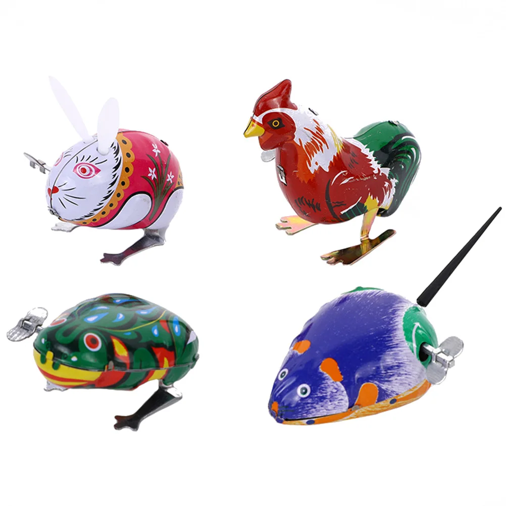 

4Pcs Creative Kids Vintage Toys Classic Wind Playthings Animal Modelling Toys