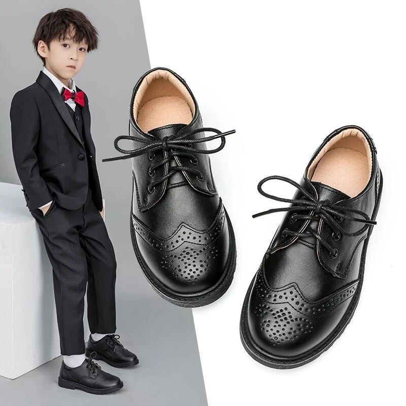 

New Children Boys Soft Bottome Genuine Leather Casual Dress Performance Kids British Style Baby Toddler Flats 04