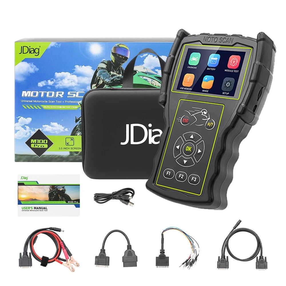 

JDiag M100 Pro 2in1 Moto EFI System Tester Electric spray motorcycle detector OBD configuration