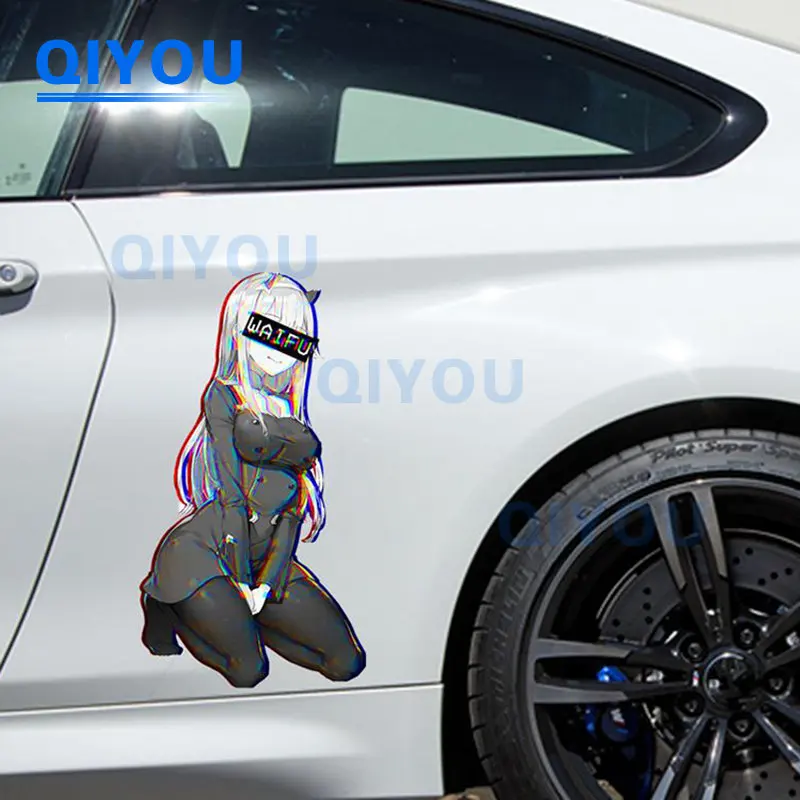 Персонализированное украшение кузова FRANXX Hiro ZERO, две наклейки для автомобиля подходят для вырезанных наклеек из ПВХ, используемых для коробок-тележек кузова автомобиля