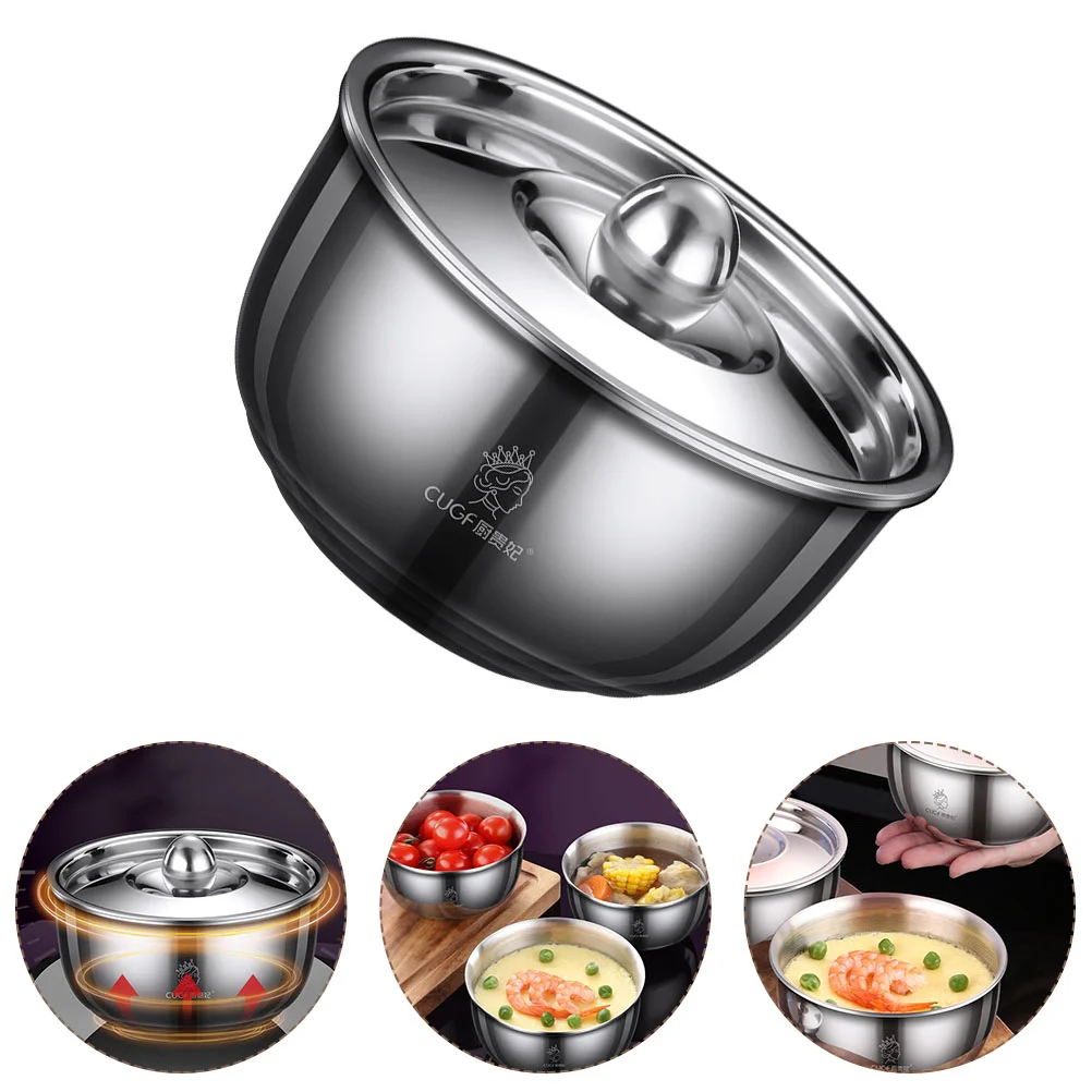 

1 Set Home Household Reusable Kitchen Cubilose Bowl Kitchen Accessory Stew Bowl Stainless Steel Stew Bowl for Home Kitchen Daily
