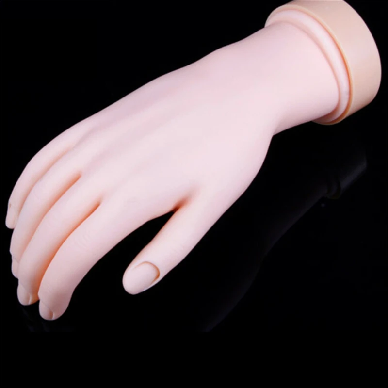 

1pc Soft Training Display Model Hands Pro Practice Nail Art Hand Flexible Silicone Prosthetic Personal Salon Manicure Tools