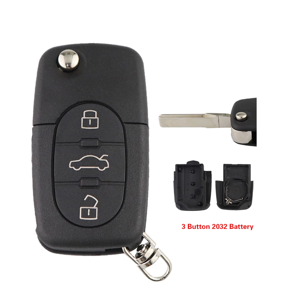 

YIQIXIN для Audi A2 A3 A4 A6 A8 B5 RS4 TT 1994-2004 Quattro флип-чехол для дистанционного ключа автомобиля, неразрезанный держатель CR1620/CR2032