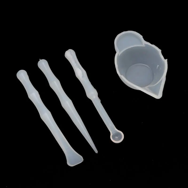 

4Pcs Silicone Mixing Cups Measuring Cups Stirrers Spoon Scraper For Resin Mold DIY Resin Jewelry Making Tools 40GB