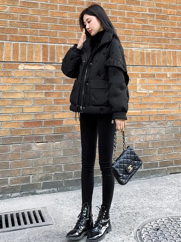 Короткий пуховик с воротником-стойкой Theory Harvey женская зима 2024 маленькая тонкая