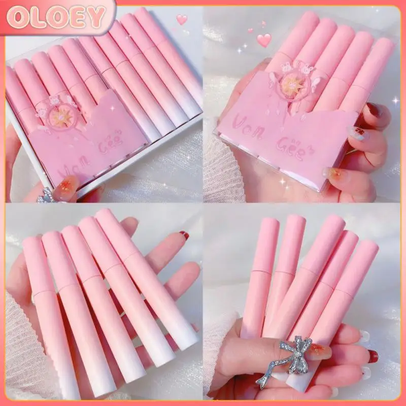 

Von Gee Cute Lipstick 5 Color/Set Matte Velvet Lip Stick Waterproof Natural Moisturizer Long Lasting Sexy Lip Gloss Cosmetic Kit