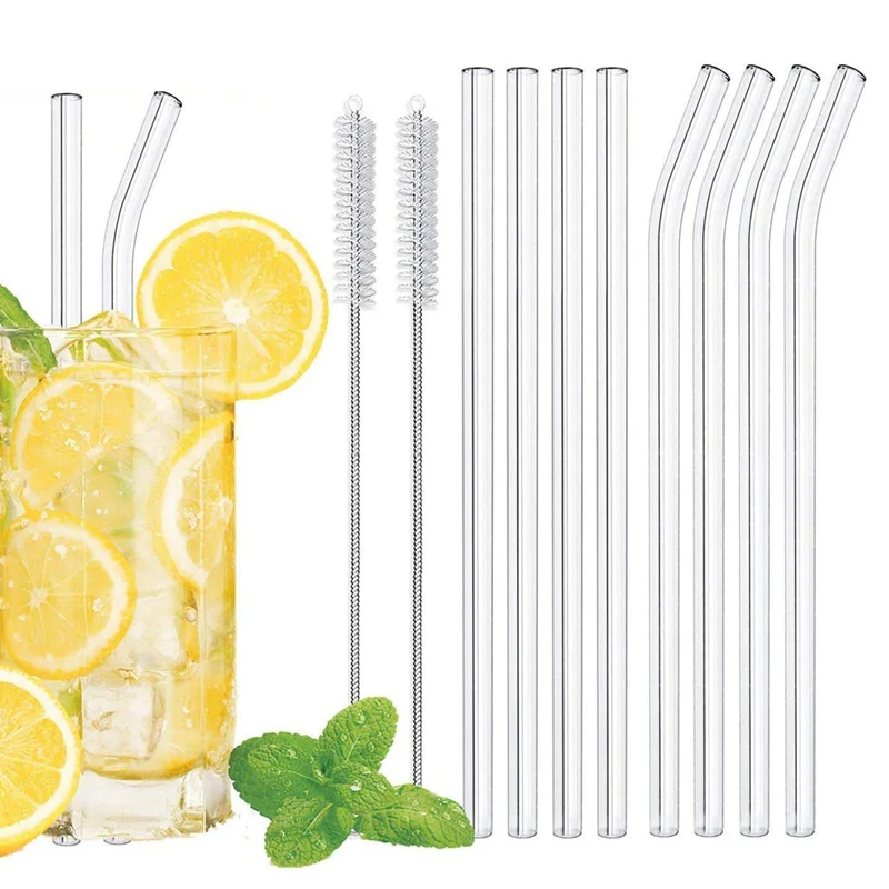 

Drinkware Straw 20cm, Reusable Clear Drinking Straws for Smoothie Milkshakes Environmentally Friendly Glass Smoothie Straw