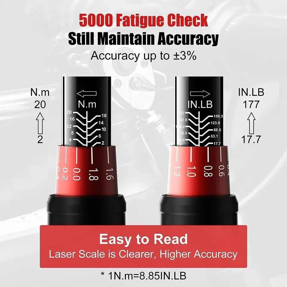 Ezarc динамометрический ключ для велосипеда Set 1/4 дюйма и набор гнезд регулируемого