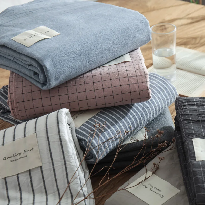 Японская простыня цельная стираный хлопок 00% весна и лето одноместное