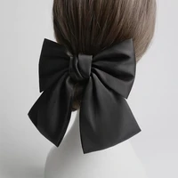 new oversized bow knot hairgrips satin barrette hair clip ponytail women elegant headwear hairpins red white hair acessories