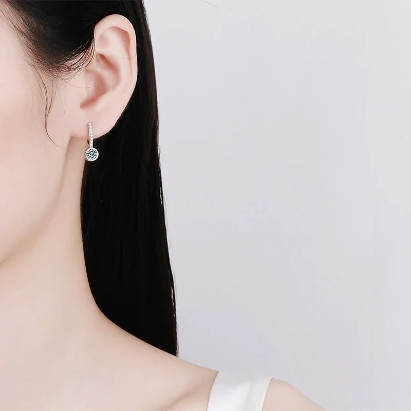 Серьги из стерлингового серебра 925 пробы с бриллиантами 0 5 карата D цвета